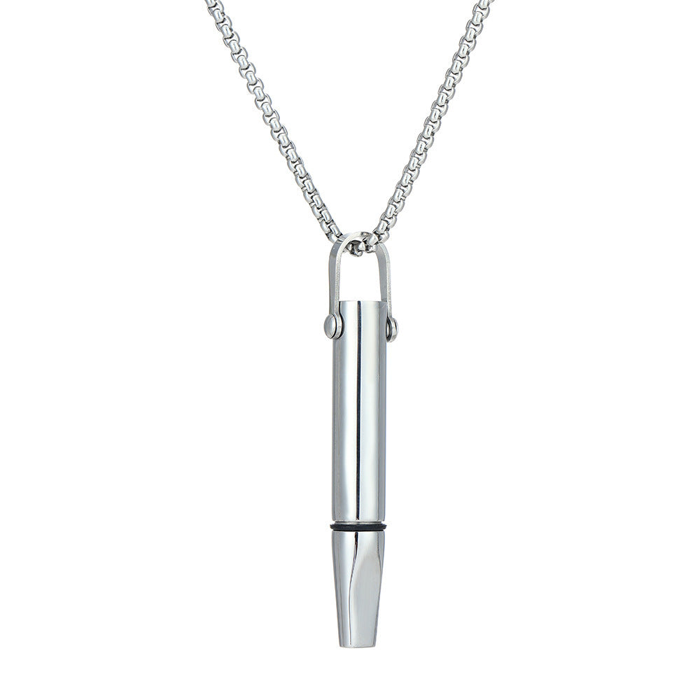 Breathing Resistance Whistle Necklace Round Tube Built-in Cotton Core Pi-Mart