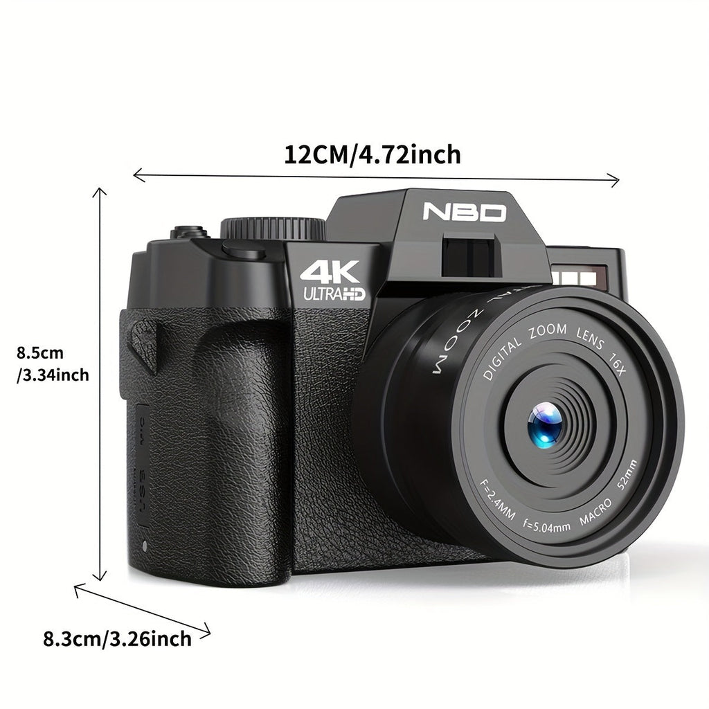 NBD S100 Pro 4K Digital Cameras For Photography, 48MP/60FPS Video Camera For Vlogging, WiFi & App Control Vlogging Camera, Small Camera With 32GB TF Card.Wide-Angle & Macro Lens Lootquake LLC