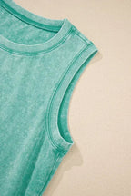 Beau Blue Mineral Wash Pocket Tank Mini Dress
