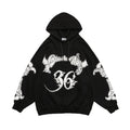 Letter Print Hooded Sweatshirt Men's Loose Long Sleeve Top Pi-Mart