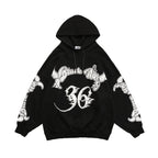 Letter Print Hooded Sweatshirt Men's Loose Long Sleeve Top Pi-Mart
