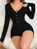 Women's Sexy Slim Fit Ribbed Knit Jumpsuit - SJB-DIAMOND ELITES