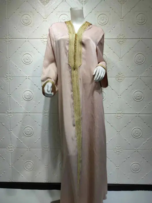 Cross-border Middle East Dubai Champagne Hooded Lace Suede Gown Robe Women In Stock Pi-Mart
