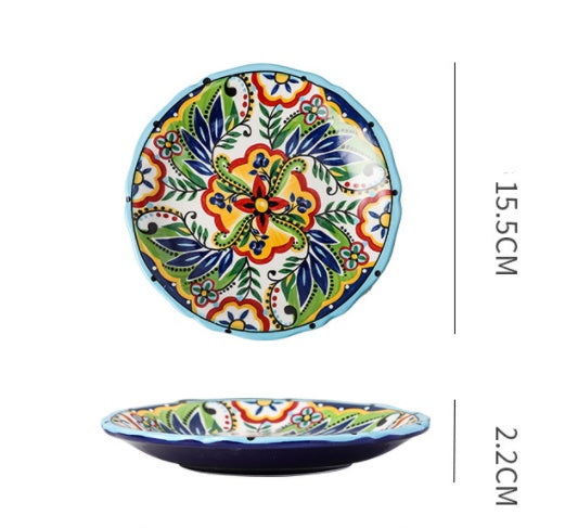 Underglaze Ceramic Tableware Bohemian Household Dishes Pi-Mart