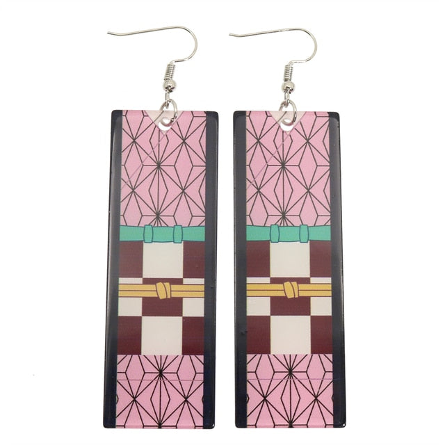 Acrylic Tanjiro Earrings Pi-Mart