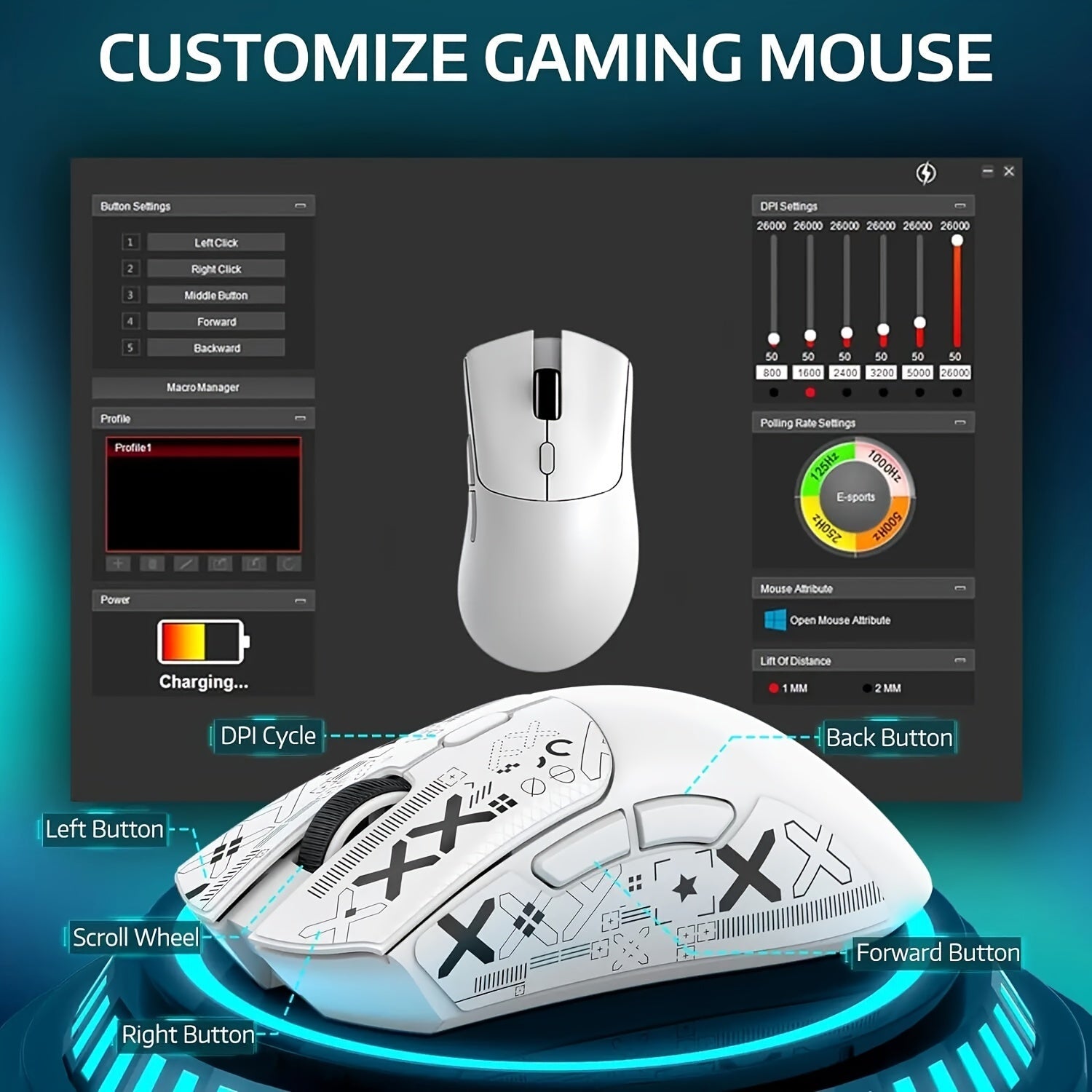 ATTACK SHARK R1 PRO 59g SUPERLIGHT Mouse, PixArt PAW3311 Gaming Sensor, BT/2.4G Wireless/Wired Gaming Mouse, 6 Adjustable Up To 18000, 65 Hrs Battery, Office Mice For Win11/Xbox/PS/Mac (()Black ) Lootquake LLC