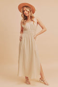 Side Slit Round Neck Sleeveless Maxi Tank Dress For Women – Fluttering, Versatile and Comfortable Dress with Side Slits for Relaxed, Breezy Style Stevvex