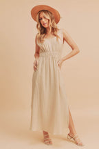 Side Slit Round Neck Sleeveless Maxi Tank Dress For Women – Fluttering, Versatile and Comfortable Dress with Side Slits for Relaxed, Breezy Style Stevvex