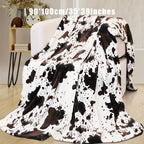 1pc Soft and Warm Cow Print Blanket - Lightweight Plush Flannel Fleece Throw for Sofa, Couch, Bed - Home Decorative Gift for All Seasons