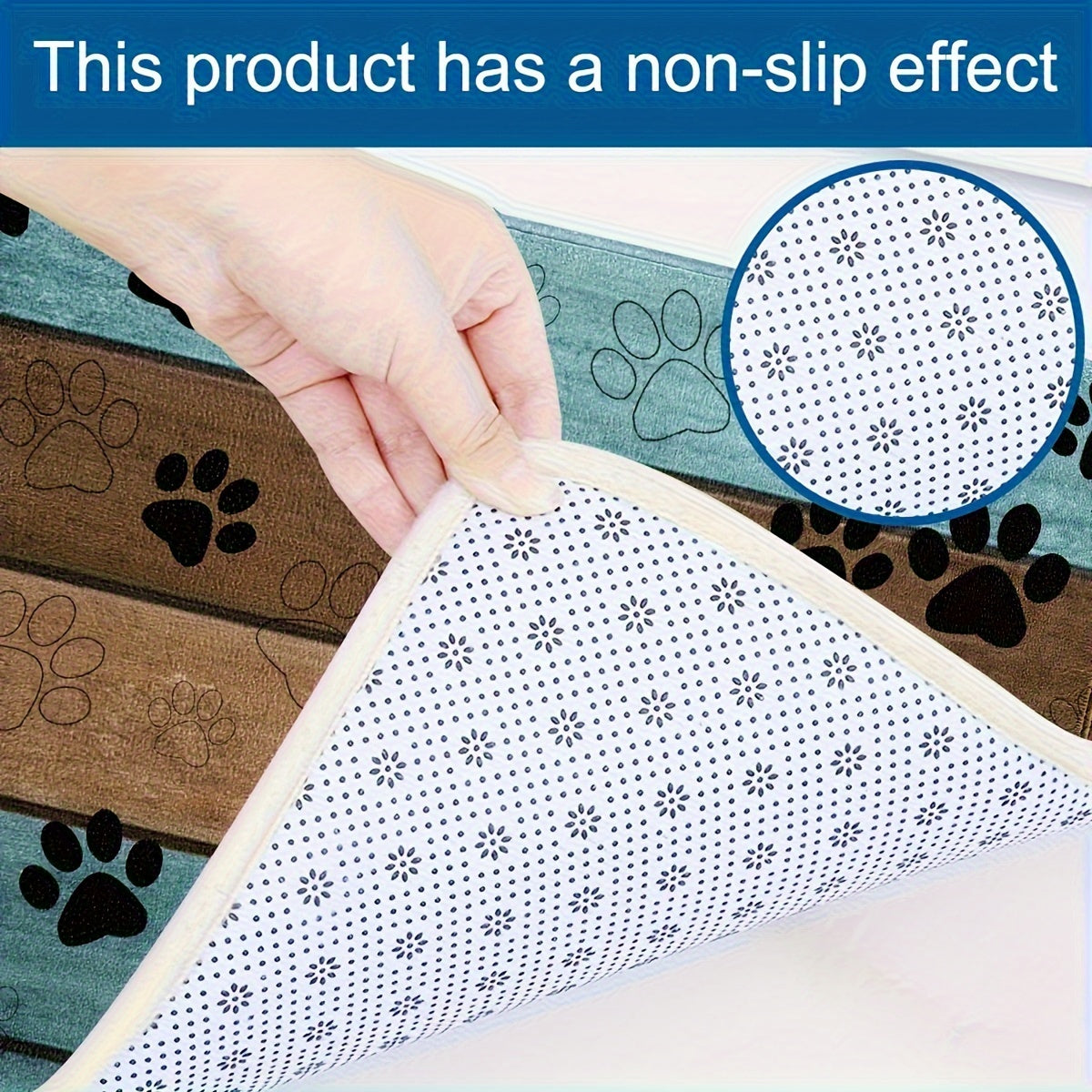 1pc Ultra-Absorbent Dog Paw Prints Doormat - Stylish Entrance Rug for Muddy Paws, Quick Drying, Non-slip Sleeping Blanket, Perfect for Busy Pet Homes Lootquake LLC