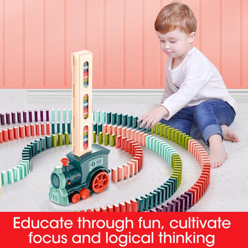Domino Train Toys Baby Toys Car Puzzle Automatic Release Licensing Electric Building Blocks Train Toy Pi-Mart