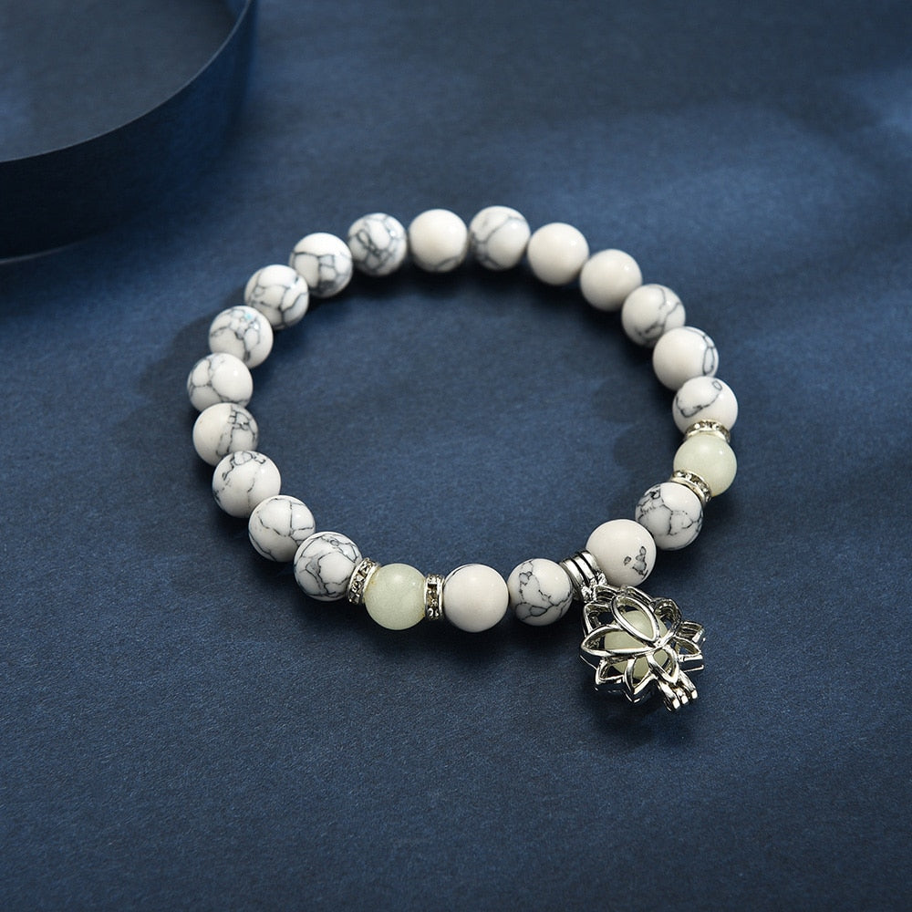 Glow In The Dark Natural Stone Bracelet Pi-Mart
