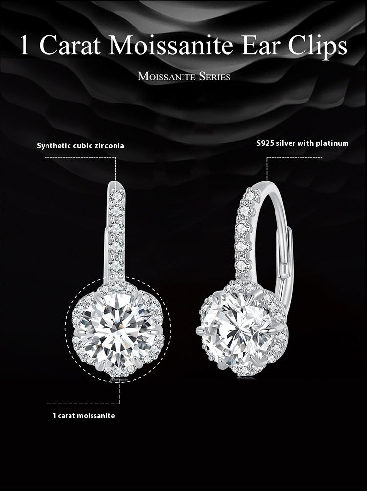 Sterling Silver Simple Elegant Moissanite Earrings Pi-Mart
