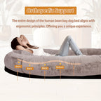 [Cozy Dog Bed] Orthopedic Faux Fur Dog Bed | Cozy Human-Sized Dog Bed For All Breeds - 71"x45"x14" With Blanket And Pillow, Washable, Includes Plush Pillow & Blanket Lootquake LLC