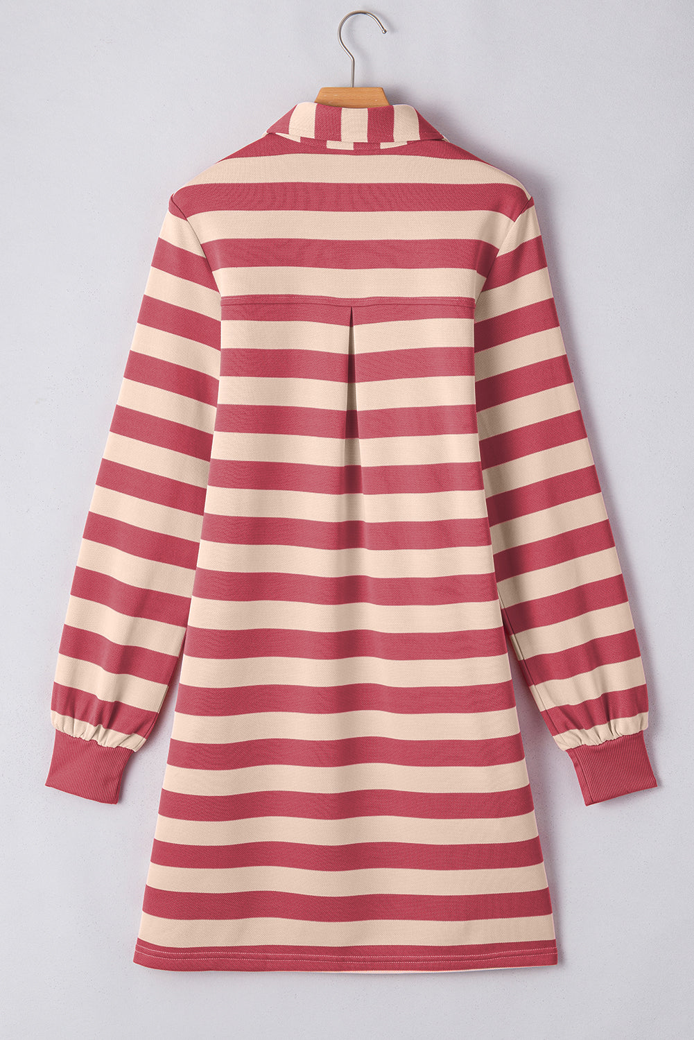 Classic Contrast Black Striped Collar Long Sleeve Mini Dress Stylish & Trendy Casual Dress for Women Stevvex