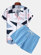 Men's Casual Suit 3D Digital Printing Short Sleeve Shirt Hawaii Suit Lootquake LLC