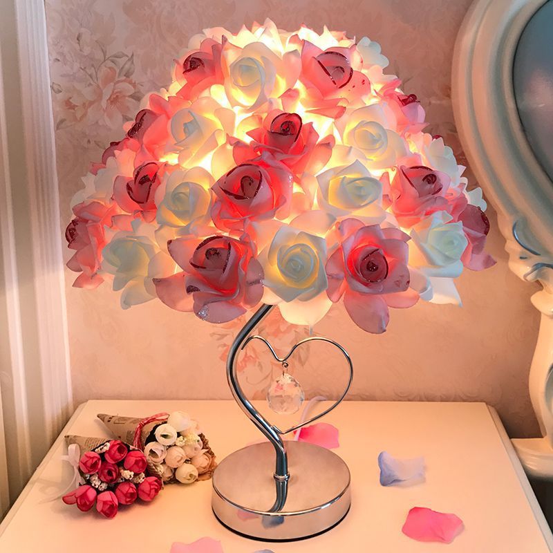 Creative Simple European Table Lamp Bedroom Bedside Rose Pi-Mart