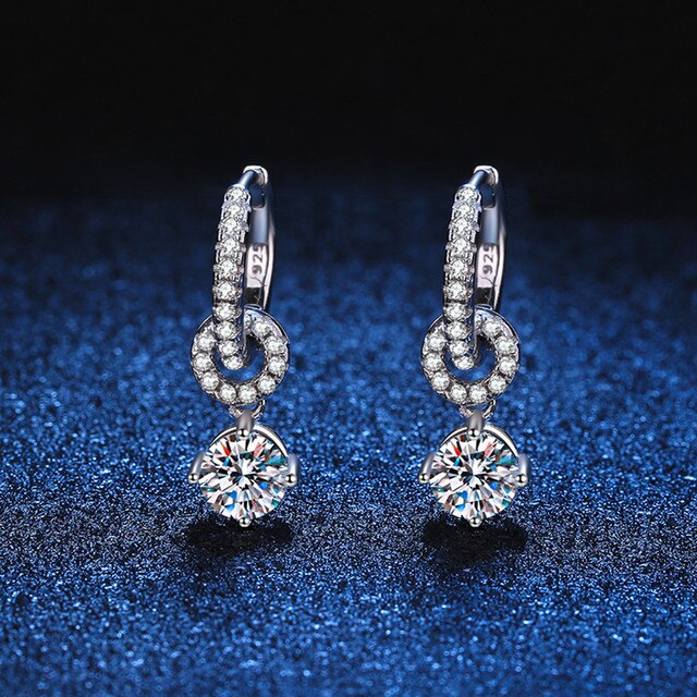 Genuine Moissanite Drop Earrings Pi-Mart