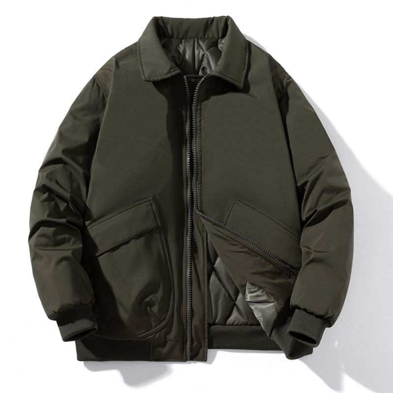 Men's Bomber Jacket Thickened Baseball Cotton Coat Pi-Mart