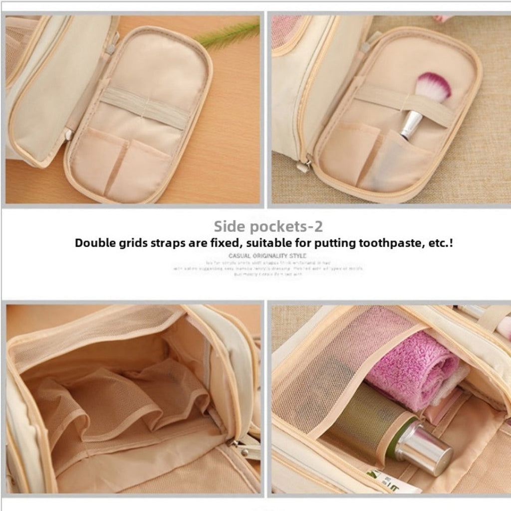 Double Open Wash Bag, Travel Hook Storage Bag, Triple Open Hand Cosmetic Bag, Portable Travel Bag, Toiletry BagToiletry Bag with compartments, Toiletry Bag organizers, - SJB-DIAMOND ELITES