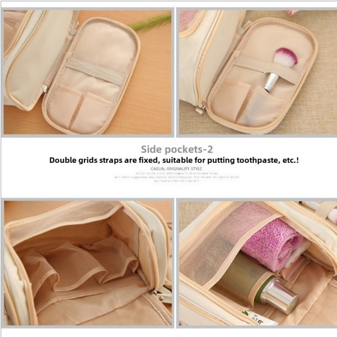 Double Open Wash Bag, Travel Hook Storage Bag, Triple Open Hand Cosmetic Bag, Portable Travel Bag, Toiletry BagToiletry Bag with compartments, Toiletry Bag organizers, - SJB-DIAMOND ELITES
