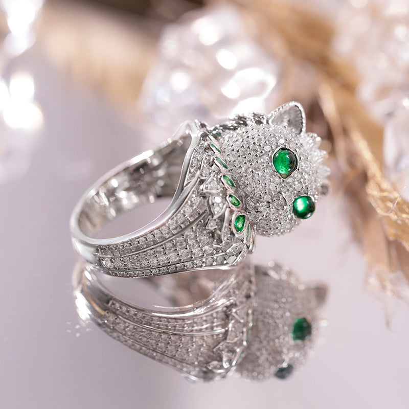 Premium Designer Sterling Silver Simulated Emerald Pi-Mart
