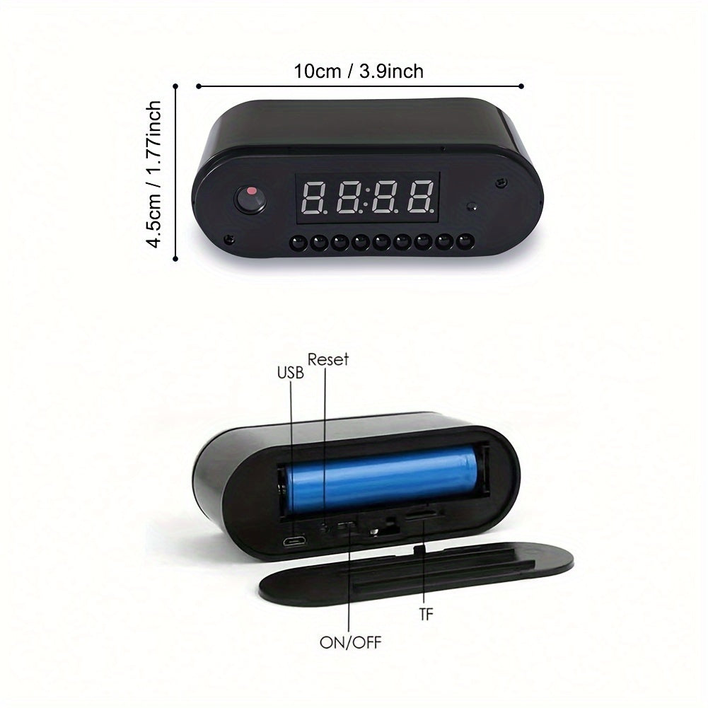 WiFi Camera Indoor Home Security Cam Clock, 2.4ghz Wireless Remote Live View 1080P Video Camera, Night Vision, Motion Detection, Loop Recording, Wireless Surveillance Camera For Home, Office, Warehouse, Home Cam With Lithium Lootquake LLC