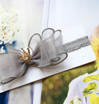 Luxury Modern Pearl Handmade Baby Girls Bowknot Crown Headband Lace Elastic Hair Band Bow For Girls Baby