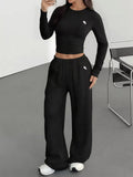 Long Sleeve Top and Wide Leg Pants Set