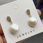 Classic Double Bead Baroque Stud Earrings Pi-Mart