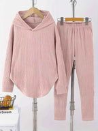 Textured Long Sleeve Hoodie and Pants Set THRIXINE
