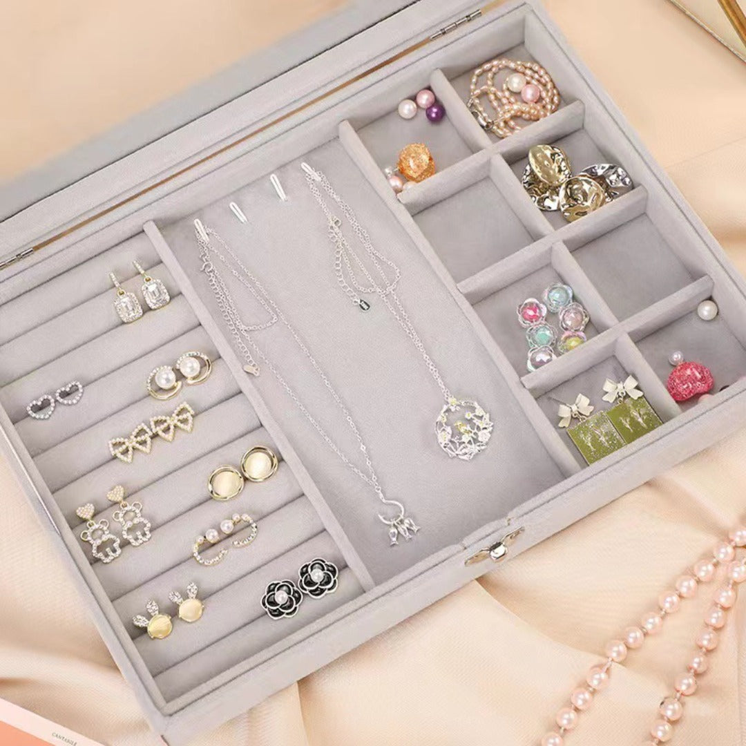Transparent, fashionable and exquisite dust ring storage box, earrings, earrings, necklace storage box, flannel jewelry jewelry storage box, jewelry display jewelry box. - SJB-DIAMOND ELITES