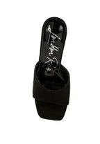 Micro Suede Block Heel Sandals - 3" Walkable Slip-Ons - Office to Outing