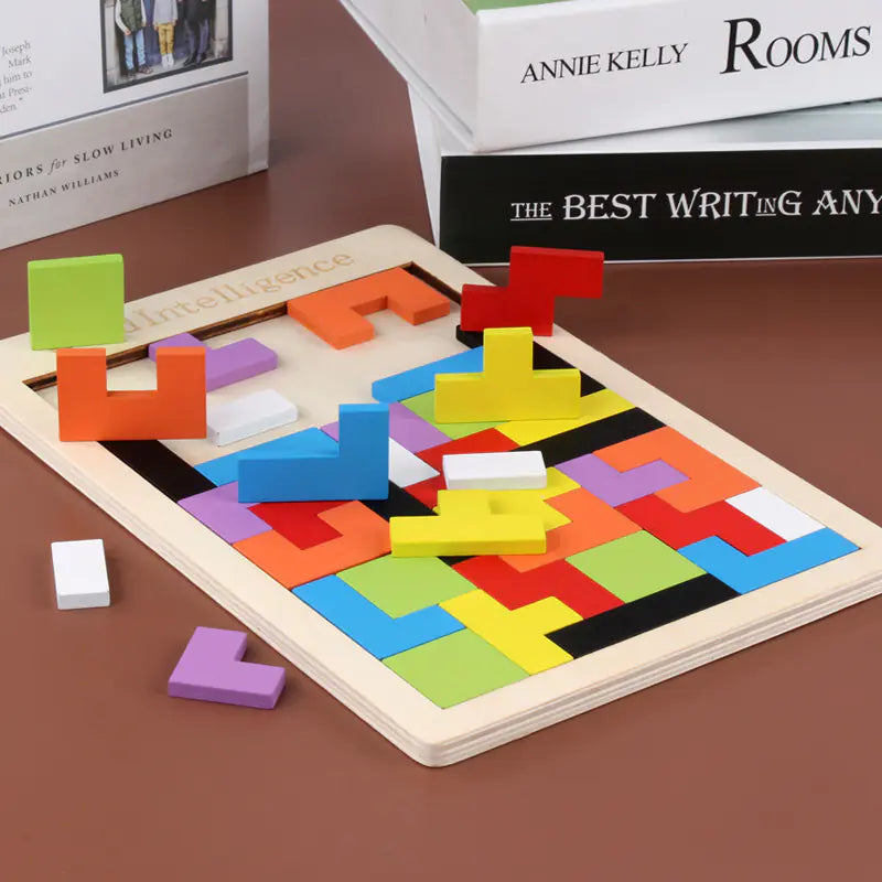 Children's Tetris Wooden Puzzle Pi-Mart