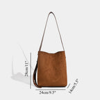 Suede vintage leopard print bucket bag, versatile shoulder crossbody women tote bag, hobo shoulder bag for women - SJB-DIAMOND ELITES