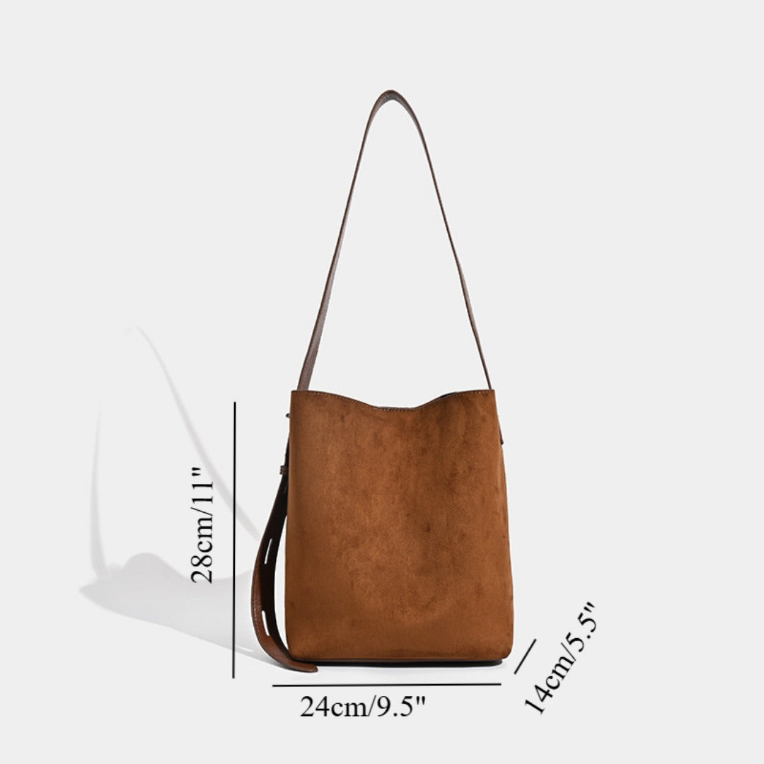 Suede vintage leopard print bucket bag, versatile shoulder crossbody women tote bag, hobo shoulder bag for women - SJB-DIAMOND ELITES