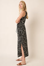 New Side Slit Flower Print V-Neck Sleeveless Dress For Women – Elegant and Feminine Sleeveless Dress with Flattering V-Neck and Side Slits Stevvex