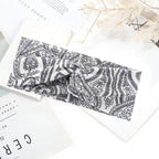 Sweat-absorbent And Anti-perspirant Bundled Headband With Wide-brimmed Print Headband Pi-Mart