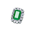 Frosty Sterling Silver Emerald Ring Pi-Mart