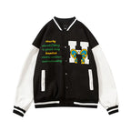 Embroidered Color Matching Couple Baseball Jacket Pi-Mart