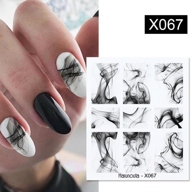 Egg Shell French Lines Water Decals Sticker Geometric Flowers Leaves Bubble Design Slider For Manicuring Nail Art Manicure Lips Nail Art Decorations Slider Nail Art Stickers Decals Nail Art Supplies Valentines Day 3D Self-Adhesive Nail Decorations Stevvex