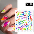 Egg Shell French Lines Water Decals Sticker Geometric Flowers Leaves Bubble Design Slider For Manicuring Nail Art Manicure Lips Nail Art Decorations Slider Nail Art Stickers Decals Nail Art Supplies Valentines Day 3D Self-Adhesive Nail Decorations Stevvex