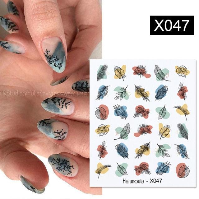 Egg Shell French Lines Water Decals Sticker Geometric Flowers Leaves Bubble Design Slider For Manicuring Nail Art Manicure Lips Nail Art Decorations Slider Nail Art Stickers Decals Nail Art Supplies Valentines Day 3D Self-Adhesive Nail Decorations Stevvex