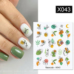 Egg Shell French Lines Water Decals Sticker Geometric Flowers Leaves Bubble Design Slider For Manicuring Nail Art Manicure Lips Nail Art Decorations Slider Nail Art Stickers Decals Nail Art Supplies Valentines Day 3D Self-Adhesive Nail Decorations Stevvex