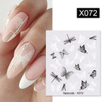 Egg Shell French Lines Water Decals Sticker Geometric Flowers Leaves Bubble Design Slider For Manicuring Nail Art Manicure Lips Nail Art Decorations Slider Nail Art Stickers Decals Nail Art Supplies Valentines Day 3D Self-Adhesive Nail Decorations Stevvex