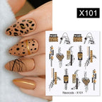 Egg Shell French Lines Water Decals Sticker Geometric Flowers Leaves Bubble Design Slider For Manicuring Nail Art Manicure Lips Nail Art Decorations Slider Nail Art Stickers Decals Nail Art Supplies Valentines Day 3D Self-Adhesive Nail Decorations Stevvex