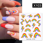 Egg Shell French Lines Water Decals Sticker Geometric Flowers Leaves Bubble Design Slider For Manicuring Nail Art Manicure Lips Nail Art Decorations Slider Nail Art Stickers Decals Nail Art Supplies Valentines Day 3D Self-Adhesive Nail Decorations Stevvex