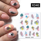 Egg Shell French Lines Water Decals Sticker Geometric Flowers Leaves Bubble Design Slider For Manicuring Nail Art Manicure Lips Nail Art Decorations Slider Nail Art Stickers Decals Nail Art Supplies Valentines Day 3D Self-Adhesive Nail Decorations Stevvex