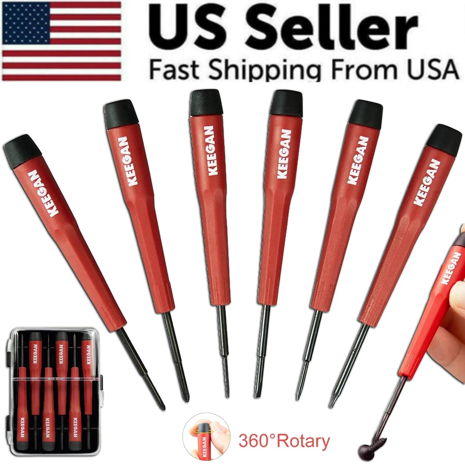 6 Piece Precision Screwdriver Tool Set Eyeglass Repair Computer Kit Magnetic Bit Pi-Mart