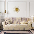 Elastic Plain Floral Printing  Sofa Cover Stretch for Living Room Couch Cover Chair Protector 1/2/3/4 Seater Printed Couch Cover for 3 Cushion Couch  Floral Pattern Sofa Cover with Separate Cushion Cover Pieces Stretch Sofa Slipcover Stevvex